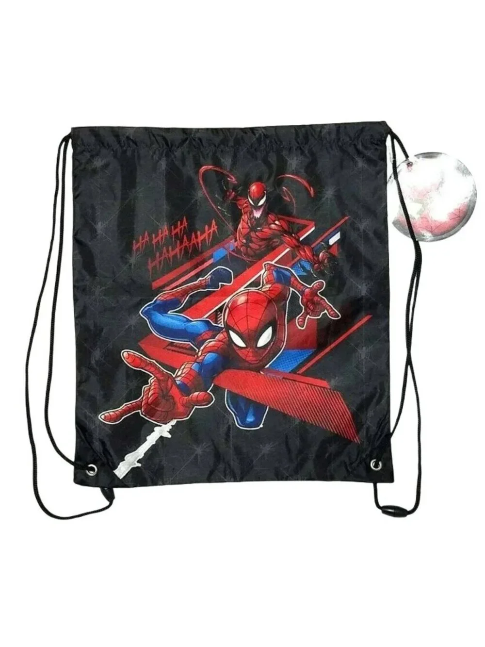 Marvel Spider-Man Carnage Drawstring Backpack Cinch Bag Lightweight Gym Sack NWT